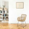 Fauteuil noir pied bois