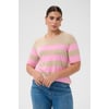 Beige Rose Feather Mel/Pink Wide Stripe