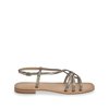 Sandales plates noires lacets