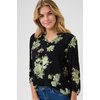 Noir/Vert Flower Print