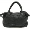 Sac cuir tressé noir femme