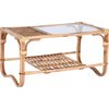 Table basse rotin plateau verre