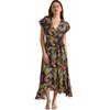 Robe longue évasée col v décolleté dos