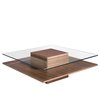 Table carrée bois et verre