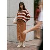 Jupe simili cuir marron