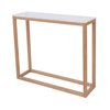 White wood console table