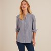 Camisa azul rayas mujer