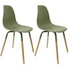 Chaise verte pied bois