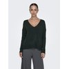 Pull col v bleu canard