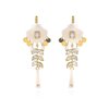 Boucles d'oreilles dormeuses or blanc