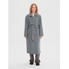 Manteau gris ceinturé femme