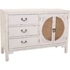Blanc Antique Et Rotin Naturel
