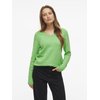 Pull col v vert femme