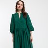 Robe vert foncé manche longue