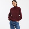 Pull col roulé rouge femme