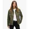 Blouson cuir vert femme