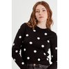 Pull col rond avec noeud