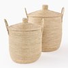Panier osier gris rangement