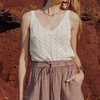 Top crochet beige
