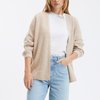 Beige wollen jas