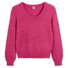 Pull maille ajourée rose