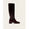 Cuir Plissé Verni Bordeaux