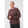 Marron Fudge Melange/Beige Stripe