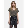 Tee shirt message femme col v