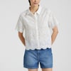Chemisier Trapèze Naf Naf En Broderie Anglaise - Blanc Taille 38, Occasion