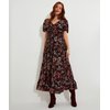 Robe longue rouge fleurie