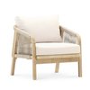 Structure En Bois Couleur Clair, Corde Beige-Marron, Coussin Beige