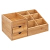 Organiseur En Bambou Tidy Smart 15x15x7cm - Range Petits Objets, Bureau, Salle De Bain