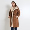 Manteau camel femme col montant