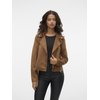 Blouson imitation cuir marron femme