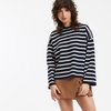 Blauw wit gestreepte trui dames