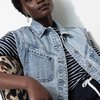 Veste en jean bleu clair