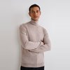 Pull col roulé homme beige