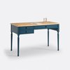 Getint notenhout/blauw