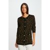 Gilet long noir à bouton femme