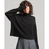 Pull noir col cheminée femme