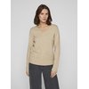 Pull col v marron femme