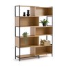 Metal and wood shelving unit