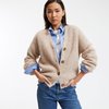 Gilet grosse maille beige femme