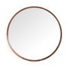 Miroir rond bois suspendu