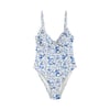 Crème/Bleu À Petits Motifs Floraux