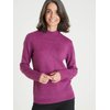 Pull col roulé orange femme