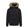Black faux fur coat with hood