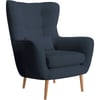 Bleu Marine Côtelé Et Bois Clair