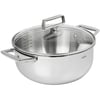 Wok En Inox Cristel Castel Pro 5 Ply - Diamètre 32 Cm - 2 Anses Fixes Athermiques - Compatible Tous Feux Dont Induction - Fabriqué En France