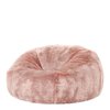 Pouf fausse fourrure rose